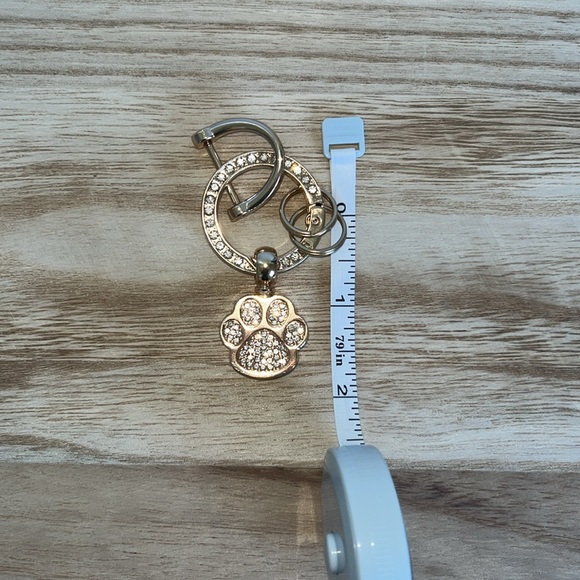 Rhinestone Bear Paw Gold Charm and/or Keychain - Picture 7 of 7